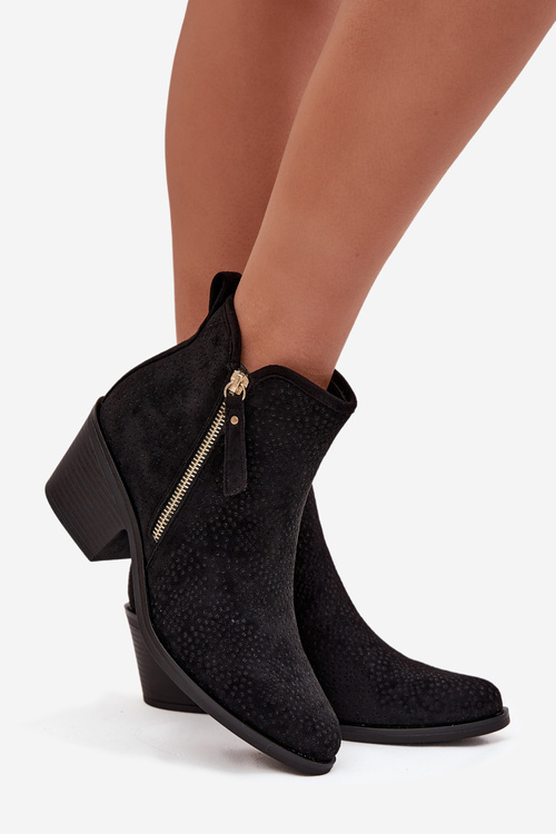 Dámské kovbojky na podpatku S.Barski HY52-538 Černé