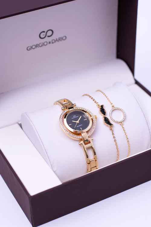 Giorgio Dario Set Golden Watch Crystals Dva náramky