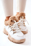 Športové topánky s lesklými bielymi beige
