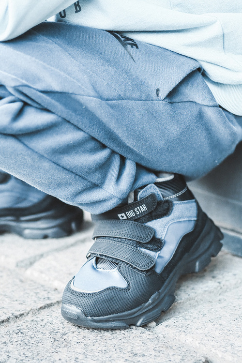 Dětské sněhule Trapery Ocieplane Granatowe Big Star MM374172