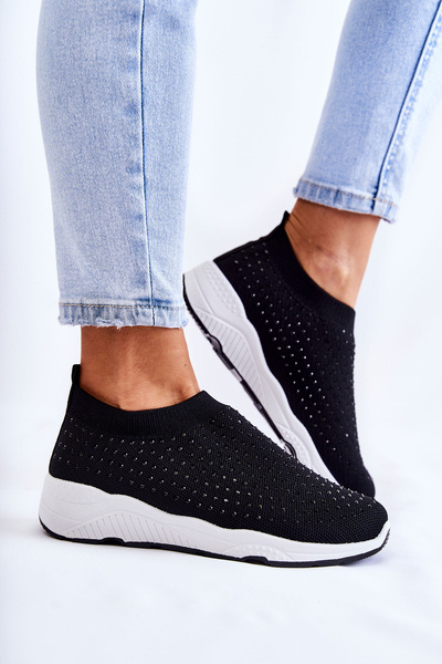 Dámská sportovní obuv se zirkony černá Calsey