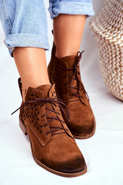 Dámské Kotníkové Boty Kožené Camel Low Meridan