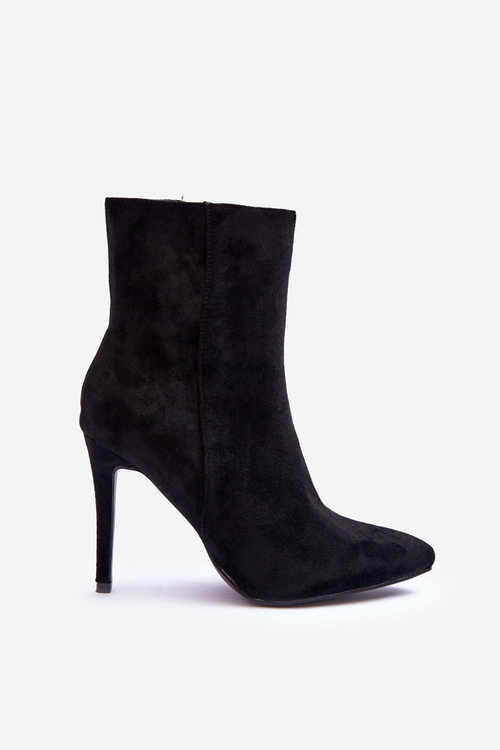 Black Eberpia Suede topánky na vysokom podpätku