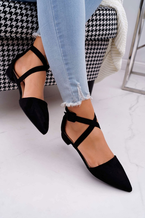 Dámské semišové baleríny černé Vontare