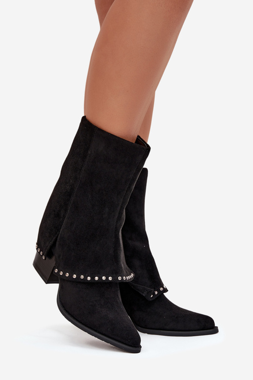 Dámské zimní kozačky s obráceným lemem Vinceza 16516 Černé