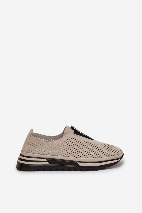 Dámske Polobotky Z Prírodnej Pleti S.Barski LR51-672 Béžové