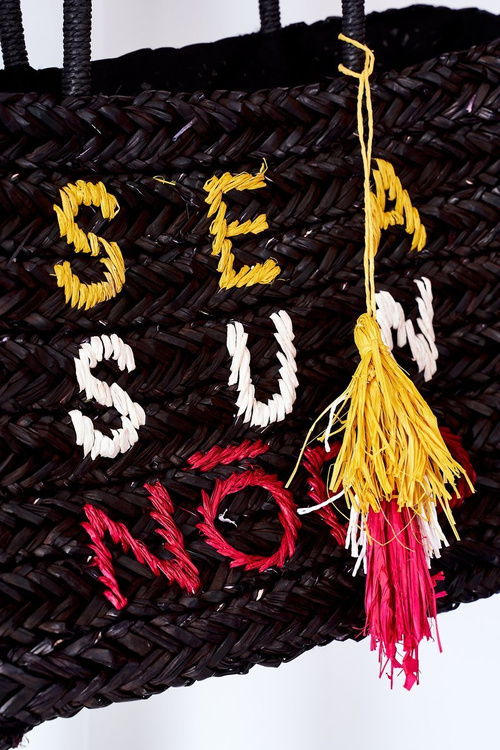 Pletena Kabelka Na Pláž NOBO XK0410 Černá