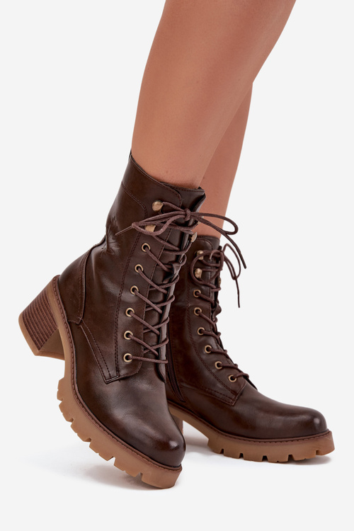 Dámské workery na klocku vyhřívané Vinceza 89136 hnědé