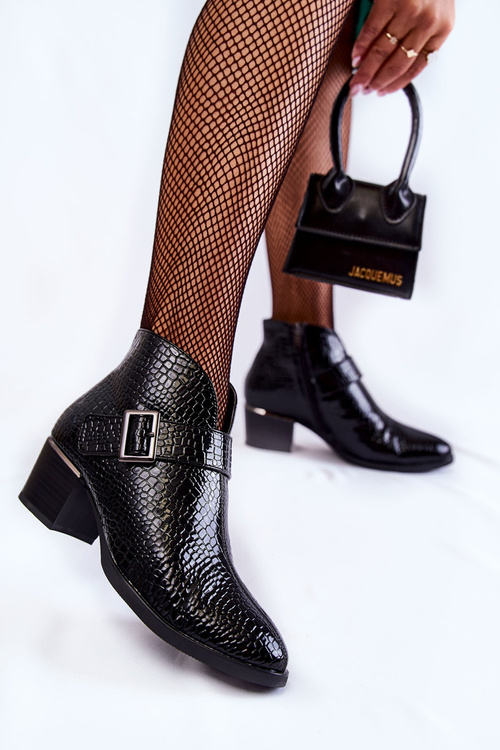 Dámské lakované teplé boty Černe Hege