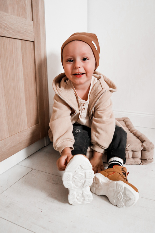 Veľká hviezda II374094 Detské turistické topánky Camel