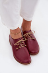 Dámske kožené elegantné šnurovacie poltopánky Zazoo 4238 Bordeaux