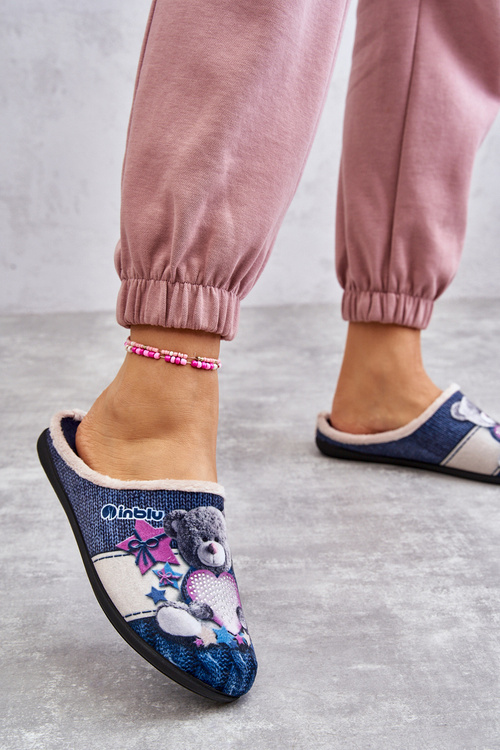 Papci flip -flops befado medveď so srdcom 155D210 NAVY BLUE