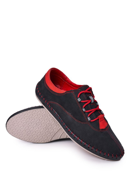 Pánské Kožené Polobotky BEDNAREK Tmavě Modré