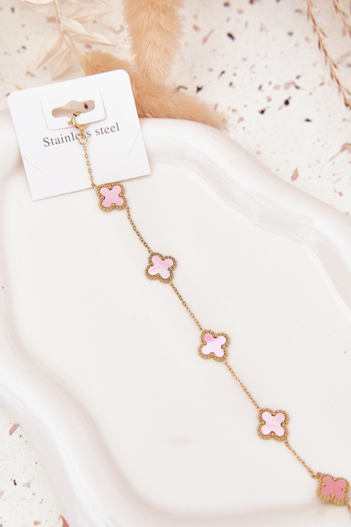 Náramek S Přívěsky Nerezová Ocel Zlato-Růžová