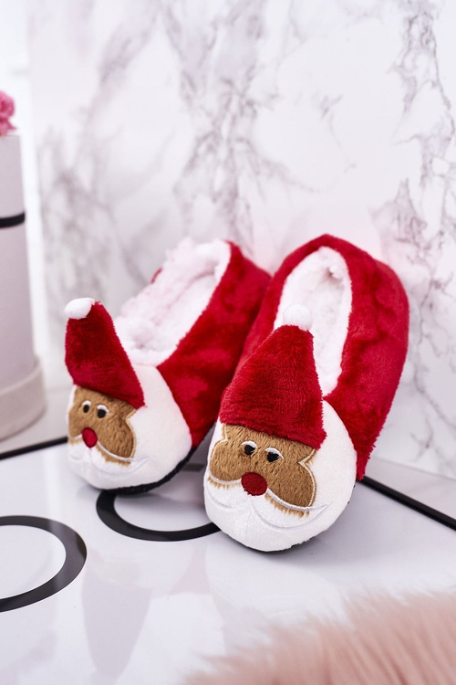 Dětské Vánoční Pantofle S Ježíškem2 Červené Xmas