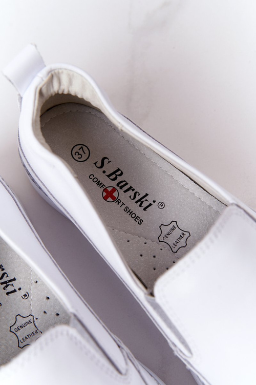 Dámske tenisky Slim-On S. Barski Biele kožené tenisky