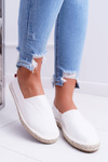 Dámske espadrilles prepletené biele podrážky veľkej hviezdy DD274A148
