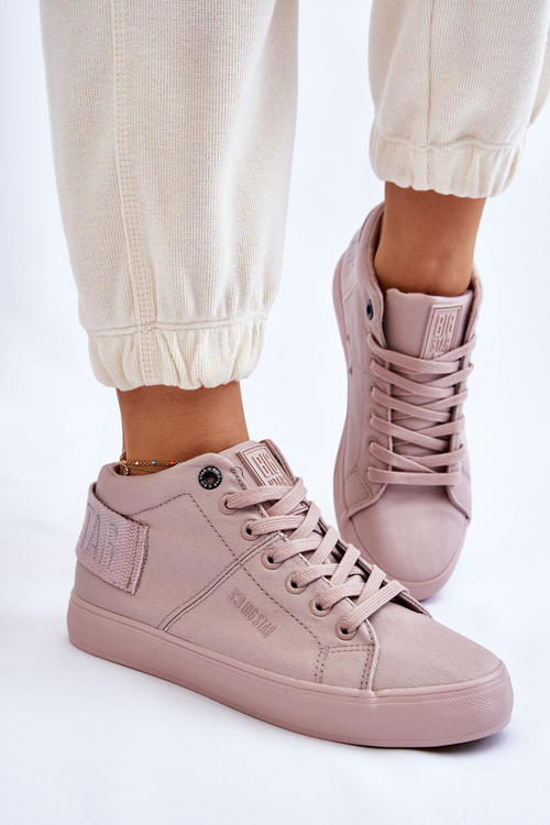 Dámske klasické vysoké tenisky Big Star LL274004 nahé