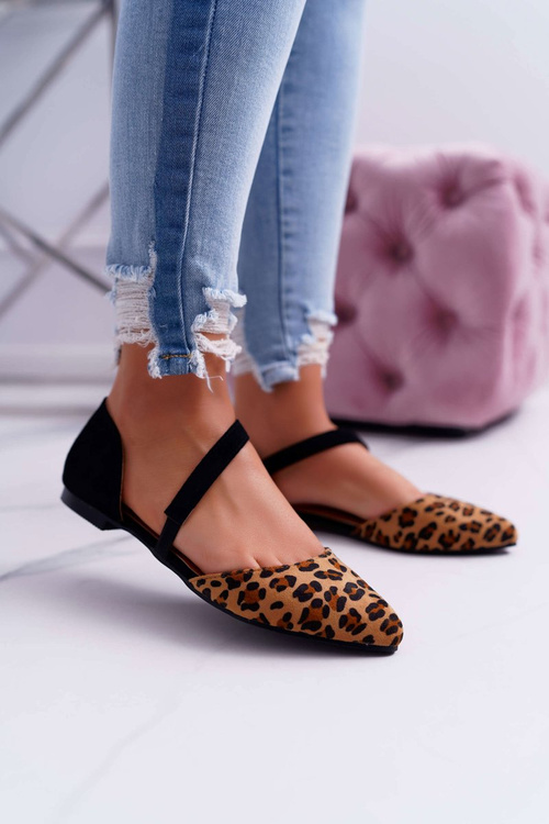 Lu boo balerína v Spitz Suede Leopard Carana