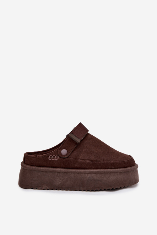 Dámske snehule na platforme s suchým zipsom čokoládové Jorielle