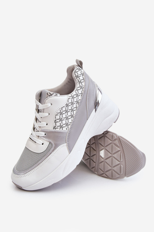 Dámská sportovní obuv na platformě bílá a šedá Ferrina