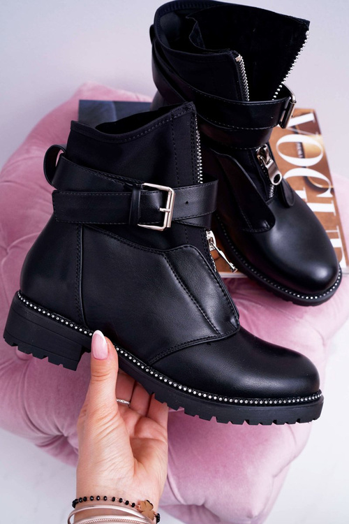 Dámské Kotníkové Boty Military Černé Travist