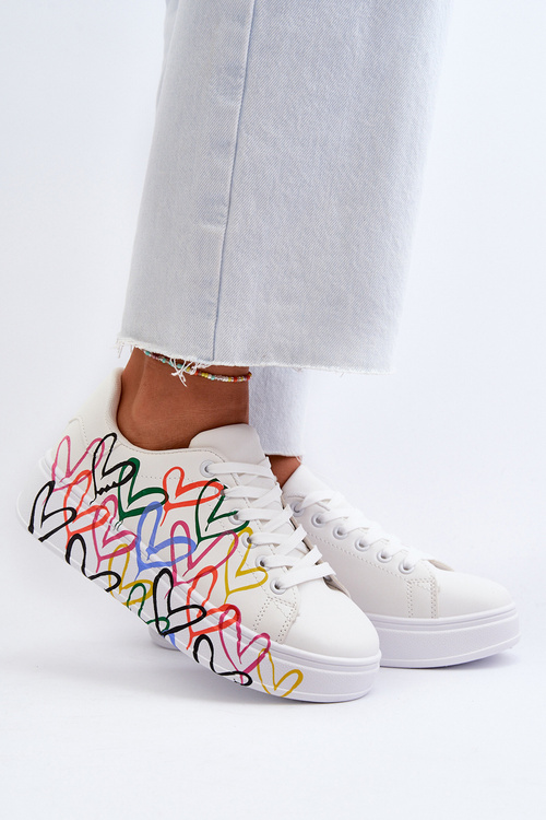 Dámské tenisky se srdíčky Bílé Claral