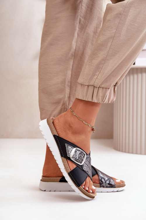 Pohodlné dámske papuče s prackou Inblu CN000032 čierne