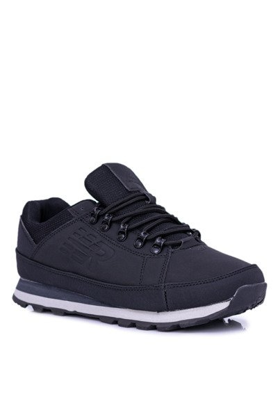 Solid Men Black Trekking Shoes Newlans