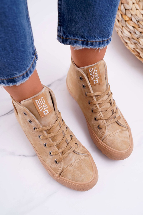 Dámske tenisky s veľkou hviezdou High Izolované Camel EE274116