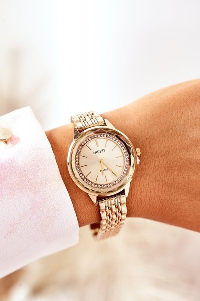 Náramky hodinky s zirkónmi Ernest Złoty