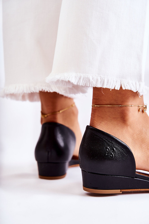 Kožené Sandály Maciejka 1971-63 Černá