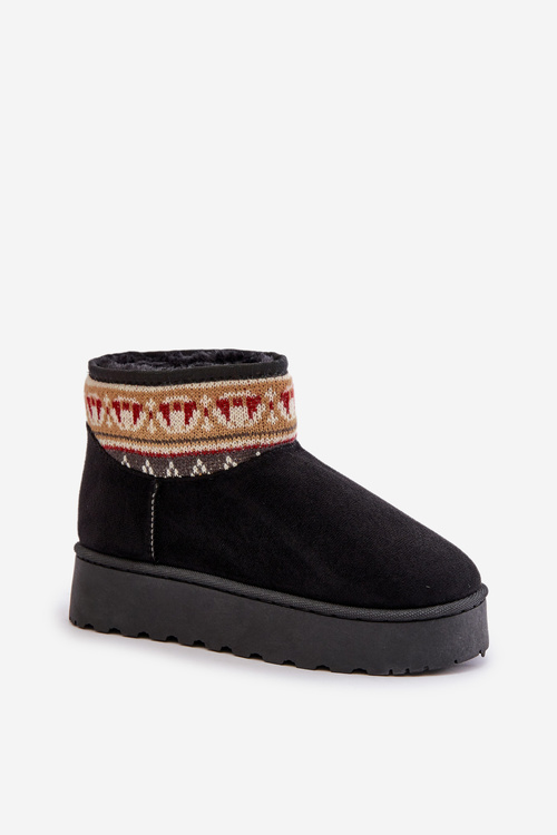 Dámske Snehové Topánky S Vzorom Na Platforme Čierne Avatharia