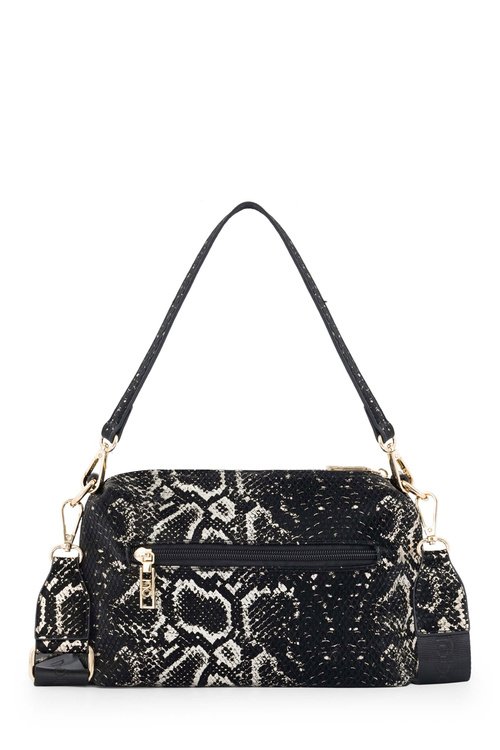 Klasická taška Messenger s hadím vzorem NOBO N1340-CM23 Černo-zlatá