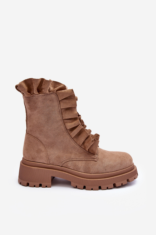 Sumere Izolované topánky s plochými podpätkami béžová zložka