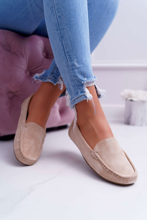 Dámske mokasíny pohodlné eko-eko-beige lemma