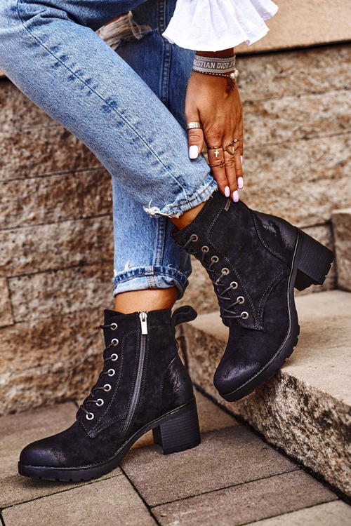 Dámské Kotníkové Boty Na Podpatku Černé Vertigo