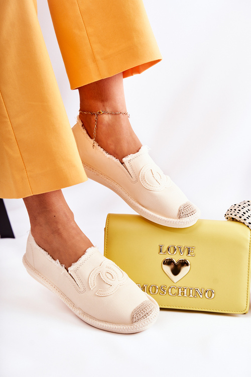 Klasické dámske espadrilles béžové svetlice