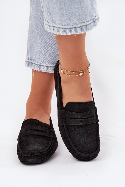 Dámske semišové mokasíny Big Star RR274948 Čierne