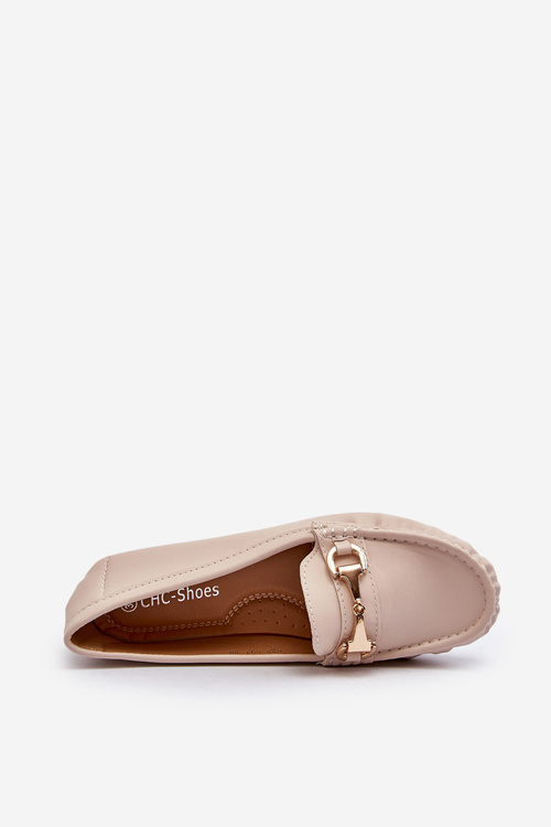 Dámske klasické mokasíny z ekokože béžové Demese