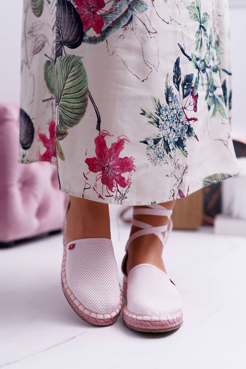 Dámska veľká hviezda Espadrilles na ružovej platforme DD274A192
