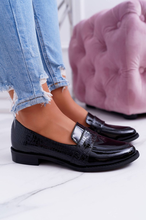 Women's Polobotky Slip-on Kožené Černé Dynasty