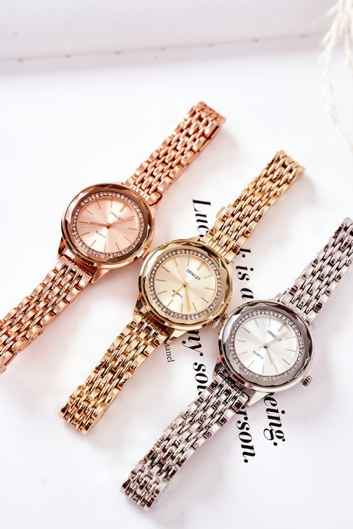 Sledujte náramok s zirkónmi Ernest Pink Gold