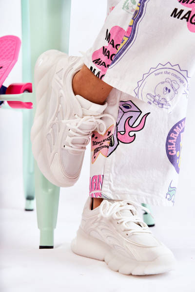 Módní dámské sportovní boty tenisky bílé Sollero