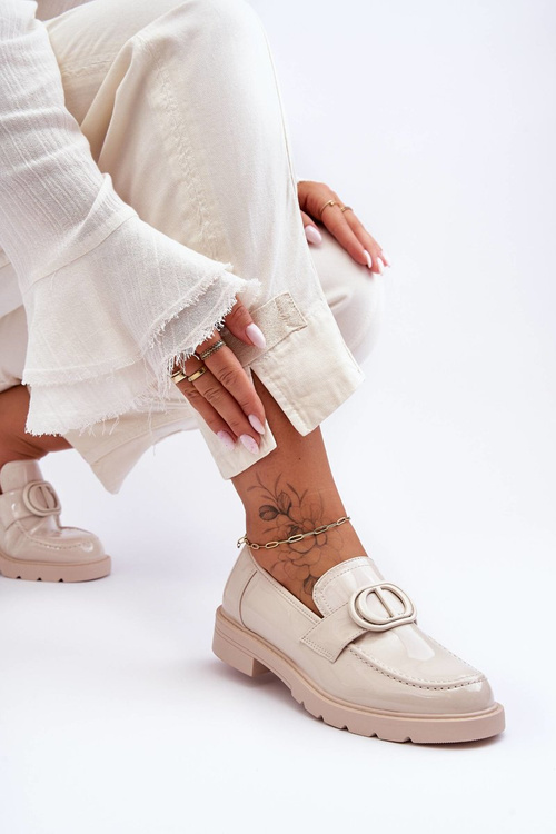 Maľované mokasíry na platforme Jarren Beige