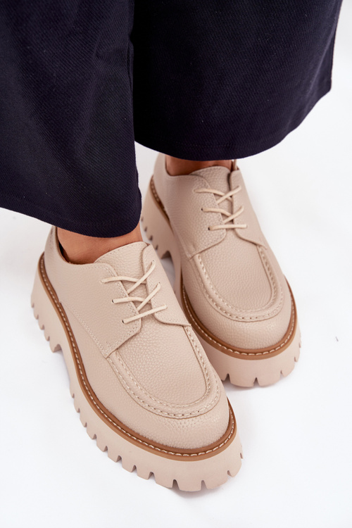 Dámské Mokasíny S Šněrováním Big Star NN274053 Béžové