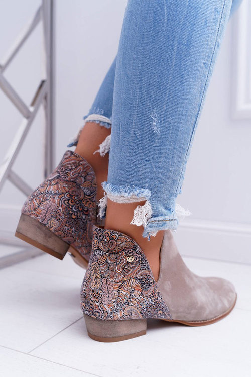 Dámské Kožené Boty Maciejka Béžové 04091-04