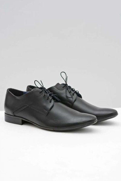 Pánske bednarek topánky elegantné kožené čierne Edmondo