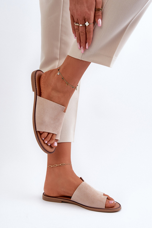 Dámské semišové žabky žluté Amite