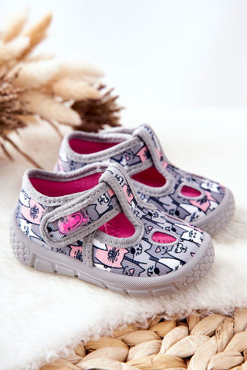 Topánky Papci Befado Cats 533p019 šedá